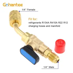 Gohantee 720310346642 R410a Air Conditioner Ball Valve 1/4 Inch Sae Adapter Hvac A/c Angled Shut-off Ba #2 Gohantee 720310346642 R410a Air Conditioner Ball Valve 1/4 Inch Sae Adapter Hvac A/c Angled Shut-off Ba #2