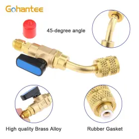 Gohantee 720310346642 R410a Air Conditioner Ball Valve 1/4 Inch Sae Adapter Hvac A/c Angled Shut-off Ba #3 Gohantee 720310346642 R410a Air Conditioner Ball Valve 1/4 Inch Sae Adapter Hvac A/c Angled Shut-off Ba #3
