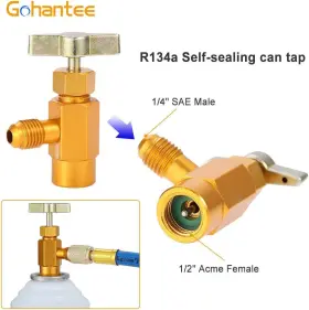 Gohantee 744759688859 R134a Recharge Hose Kit With Gauge Ac Refrigeration Recharging Can Tap R12 #3 Gohantee 744759688859 R134a Recharge Hose Kit With Gauge Ac Refrigeration Recharging Can Tap R12 #3