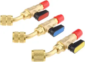 B07t3qk94f Gohantee Air Conditioner Ball Valve Hvac Angled Shut-off Adapter 1/4 Inch 5/16 Sae R22