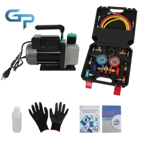 Gre172575 Greatparts Air Vacuum Pump Manifold Gauge Set 1/3hp 4cfm 3000psi Hvac Ac Refrigerant Kit