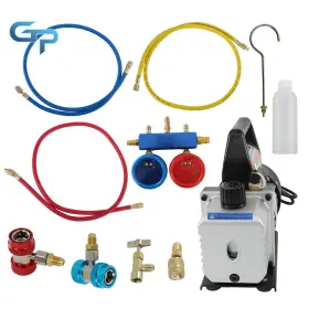 Gre172580 Greatparts Ac Manifold Gauge Set Combo 110v 1/4hp 3cfm Air Vacuum Pump Hvac With R134a Kit #2