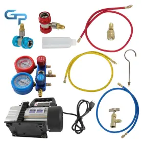 Gre172580 Greatparts Ac Manifold Gauge Set Combo 110v 1/4hp 3cfm Air Vacuum Pump Hvac With R134a Kit