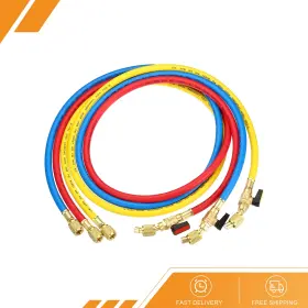 Gryfton 680811068545 3 X 1/4 Sae Refrigerant Charging Hose 4.9ft 800 Psi 4000 Manifold Gauge
