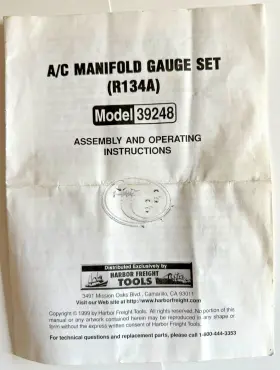 39248 Harbor Freight R134a R502 Manifold Gauge Set Hvac A/c Charging Service #3