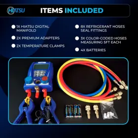 Wk-6889-l Hiatsu Digital Manifold Gauge Hvac Refrigeration Heavy Duty With 2 Wired Temperature #2