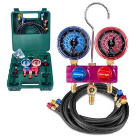 Hongsen Hm2-sm-02a-us Hm2-sm-02-a Mini Hvac Manifold Gauge Set With 5ft Black