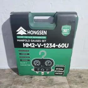 Hongsen Hm2-v-1234-60u Manifold Gauge Set With Hoses And Case R134a R410a