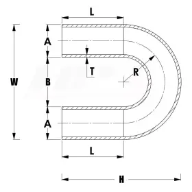 At180-275-clr-35 Hps 648044823874 6061 T6 Aluminum Elbow Pipe Tubing 16 Gauge 180 Degree U B #3
