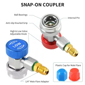 Huazu 731235765913 R134a Quick Coupler Adapter Fittings Hp And Lp Connecto #3