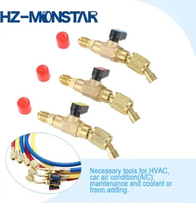 Hz-monstar 726084259478 Air Conditioner Angled Compact Shut-off Ball Valve R410a R134a Hvac Shut #3