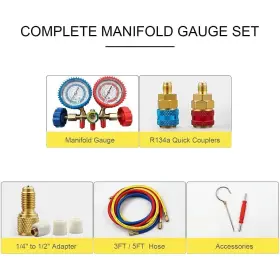 Igersaw 164122152826 Raomdityat 1pc Diagnostic Manifold Gauge Kit Ideal For R134a R12 R22 R502 Ref #2