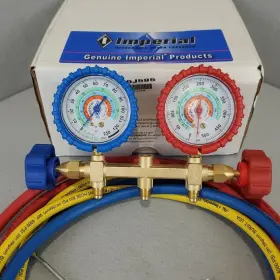 496-c Imperial Mechanical Manifold Gauge Set 2-valve With Hoses