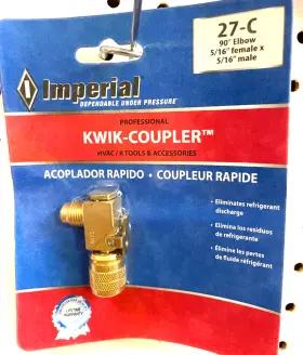 Imperial 699244100975 27-c Kwik-coupler Eliminates A/c Coolant Loss For 5/16 Inch Service Ports Imperial 699244100975 27-c Kwik-coupler Eliminates A/c Coolant Loss For 5/16 Inch Service Ports