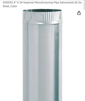 Gv1816 Imperial Manufacturing Pipe 4 Inch X 24 Galvanized Ga Steel 2 Pack Gv1816 Imperial Manufacturing Pipe 4 Inch X 24 Galvanized Ga Steel 2 Pack