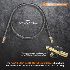 Inc. 313044328338 Big Boy High-flow Refrigerant Hose Black 6ft 1/2 Inch Diameter 3/8 To 1/4 Fitti #3