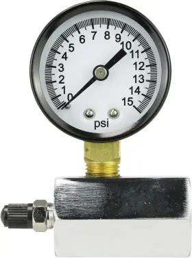94352  Inc. Gas Test Gauge For 0-15 Psi At 1/10 Increments Chrome-plated Brass Mat