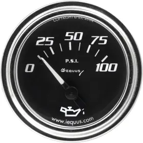 7234 Innova 445051551546 Equus 2 Inch Mechanical Oil Pressure Gauge Chrome With Black Dial