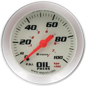 8244 Innova Equus 2 Inch Mechanical Oil Pressure Gauge White With Aluminum Bezel #2