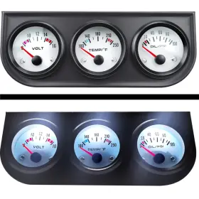 Iromehony 787803076448 2 Inch 52mm Triple Car Auto Gauge Kitvolt Meter Water Temp Oil Pressure Sta