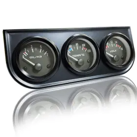 Us1-zf-b734 Iztor 3-in-1 52mm Triple Gauge Cluster Kit Oil Pressure Water Temp And Voltmeter With