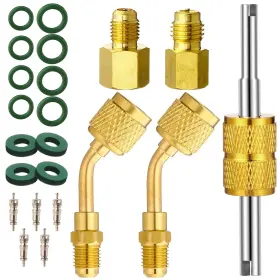 Jagely Ea-jagely-4172 18 Pcs R32 R454b A2l Adapter Kit For R134a Fittings And Refrigerant Tanks