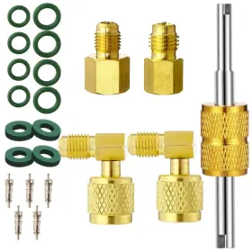 Jagely Ea-jagely-4175 18 Pcs R32 R454b A2l Adapter Kit For R134a Fitting Valve Core Remover And Gaskets