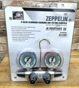 25999 Jb Industries 4-valve Refrigeration Charging Manifold New