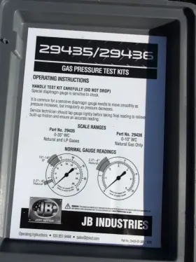 29436 Jb Industries Gas Pressure Test Kit #3