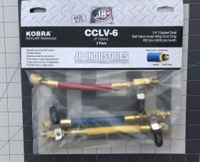 Cclv-6 Jb Industries 6 Inch Kobra Adapter Hoses 3-pack Whip End Ball Valves Usa #3 Cclv-6 Jb Industries 6 Inch Kobra Adapter Hoses 3-pack Whip End Ball Valves Usa #3