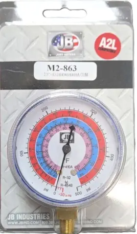 M2-863 Jb Industries Gauge R32 R454b And R4ioa 2.5 Inch Dial Face