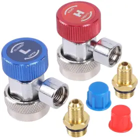 Jifetor 690770903887 Ac R134a Quick Coupler Adapter Kit Hvac Adjustable High Low Connector Conver Jifetor 690770903887 Ac R134a Quick Coupler Adapter Kit Hvac Adjustable High Low Connector Conver