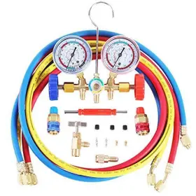 Jifetor 690770904082 3 Way Ac Manifold Gauge Set Hvac Diagnostic Refrigerant Charging Tool For Au