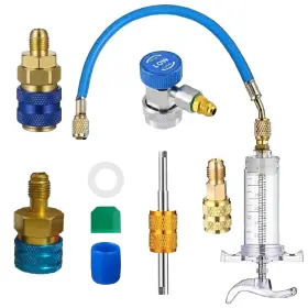 Dw0011 Jorzau Oil And Dye Injector Kit 1/4 Inch Sae Conector With Low Side Adjustable Coupler
