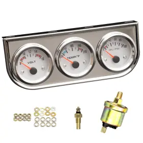 Junyopinn Jrp009 2 Inch 52mm Triple Gauge Set Oil Pressure Water Temp Voltmeter 3 In 1 Gauge