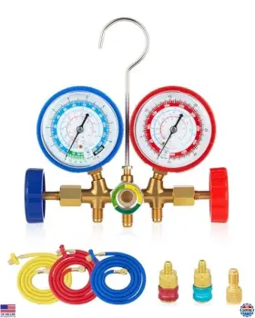 B08v5jwjsb Klein Tools 5ft Hvac Gauge Set For R134a R12 R22 R502 With Quick Couplers And Adapters