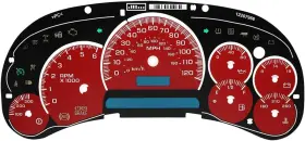 Klyvatekni 721545204004 Auto Electronix Red Custom Gauge Face Overlay 2003-2005 For Cadillac Escalade