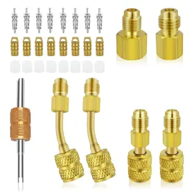 Kolodogo 23pcs R410a Mini Split Adapters Kit Brass Converter For Air Conditioner Hvac