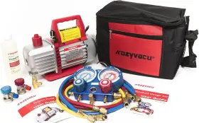 Kozyard Llc 445056944992 Ac Repair Complete Tool Kit With 1-stage 3.5 Cfm Vacuum Pump Manifold Gauge Set
