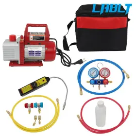 Om310626oc Lablt 4cfm 1/3hp Air Vacuum Pump Rotary Vane A/c Refrigeration Gauge 110v