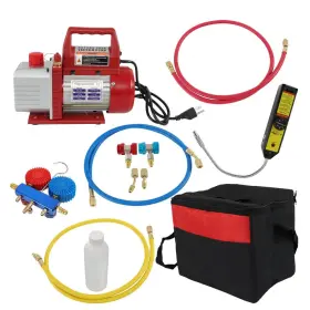 Qs552224qr Lablt Air Vacuum Pump Rotary Vane Hvac 4cfm 1/3hp Refrigeration Gauge