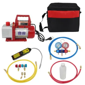 Law207084 Labwork Air Vacuum Pump Rotary Vane Hvac A/c Refrigeration Kit Manifold Gauge 4cfm 1/3hp Law207084 Labwork Air Vacuum Pump Rotary Vane Hvac A/c Refrigeration Kit Manifold Gauge 4cfm 1/3hp