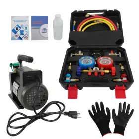 Law207090 Labwork Air Vacuum Pump Manifold Gauge Set 1/3hp 4cfm Hvac Ac Refrigerant Kit #3 Law207090 Labwork Air Vacuum Pump Manifold Gauge Set 1/3hp 4cfm Hvac Ac Refrigerant Kit #3