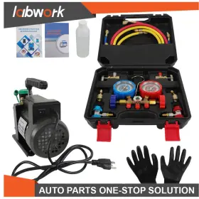 Labwork Tl34515q Air Vacuum Pump Manifold Gauge Set 1/3hp 4cfm Hvac Ac Refrigerant Kit