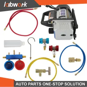 Tl34516q Labwork Air Vacuum Pump Hvac Ac Manifold Gauge Set Combo 3 Cfm And R134a Kit #2 Tl34516q Labwork Air Vacuum Pump Hvac Ac Manifold Gauge Set Combo 3 Cfm And R134a Kit #2
