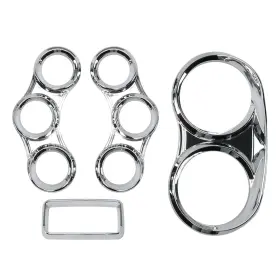 Lfmot001013 Laformo Chrome Instrument Dash Gauge Covers With Visor Compatible 2006 Peterbilt 379