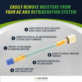 Leak Saver 604296227716 Direct Inject Dry A/c Moisture Remover No Sealant Onl #3 Leak Saver 604296227716 Direct Inject Dry A/c Moisture Remover No Sealant Onl #3