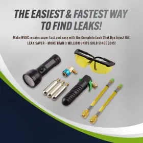 Leak Saver 604296227730 Shot Dye Inject Kit - Complete Uv Refrigerant Detect #2 Leak Saver 604296227730 Shot Dye Inject Kit - Complete Uv Refrigerant Detect #2