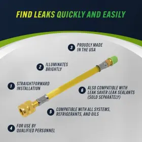 Leak Saver 604296227730 Shot Dye Inject Kit - Complete Uv Refrigerant Detect #3 Leak Saver 604296227730 Shot Dye Inject Kit - Complete Uv Refrigerant Detect #3