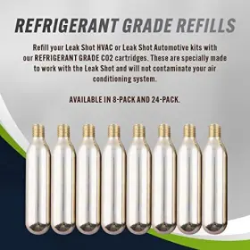 Leak Saver 604296227785 - Shot Refrigerant Grade Co2 Refill Cartridges 8 Pack Refil #2 Leak Saver 604296227785 - Shot Refrigerant Grade Co2 Refill Cartridges 8 Pack Refil #2